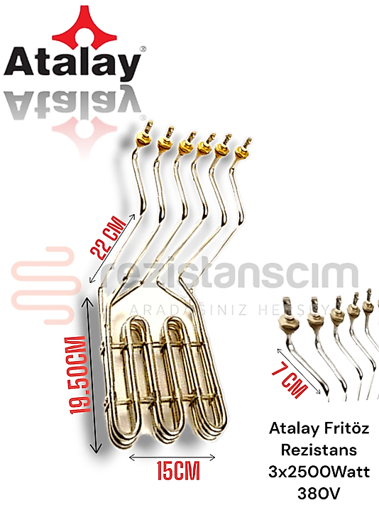 Atalay Fritöz Rezistans 3x2500 Watt 380 Volt 7cm