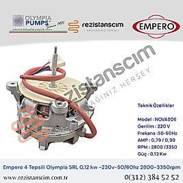 Empero 4 Tepsili Olympia SRL 0,12 Kw-230V-50/60 Hz 2800-3350 Rpm