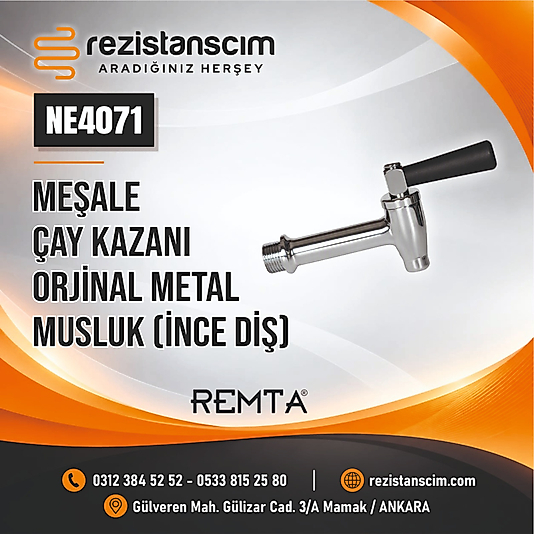 Meşale Çay Kazanı Orjinal Metal Musluk (İnce Diş)