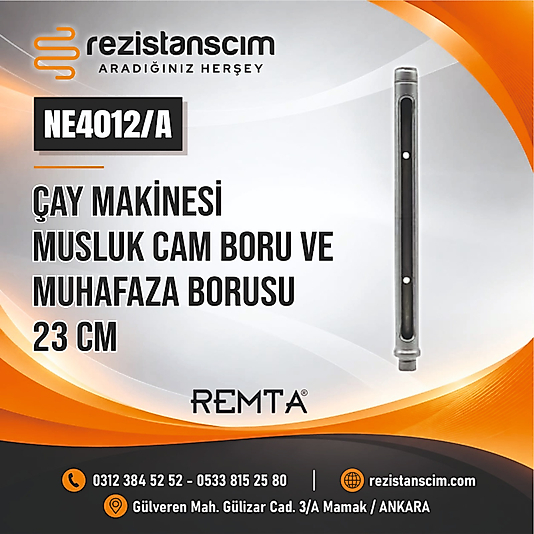 Remta Gösterge Borusu Takımı 23 Cm Muhavazalı Cam+Rekor+Dış Muhavaza
