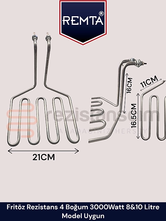 Remta 4 Boğum Fritöz Rezistans 3000 Watt 230v