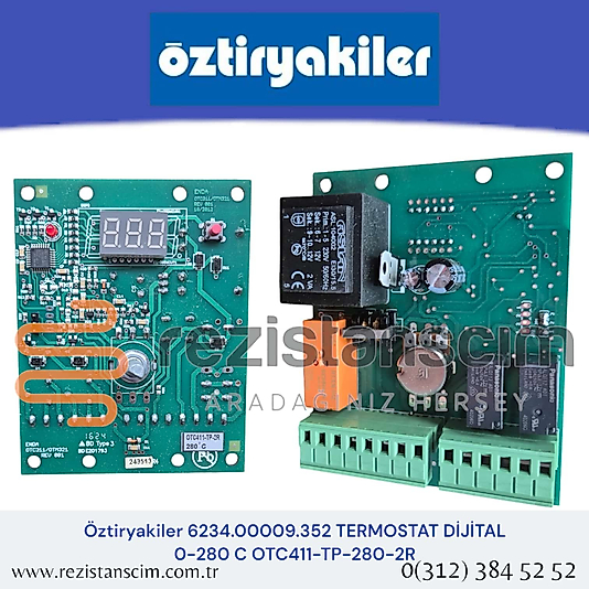 ÖZTİRYAKİLER ENDA DİJİTAL FIRIN TERMOSTATI 0-280 OTC 411  6234.00009.352 TERMOSTAT DİJİTAL 0-280 C OTC411-TP-280-2R