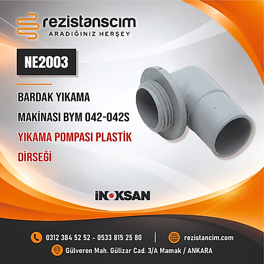 BARDAK YIKAMA MAKİNASI BYM 042-042S YIKAMA POMPASI PLASTİK DİRSEĞİ
