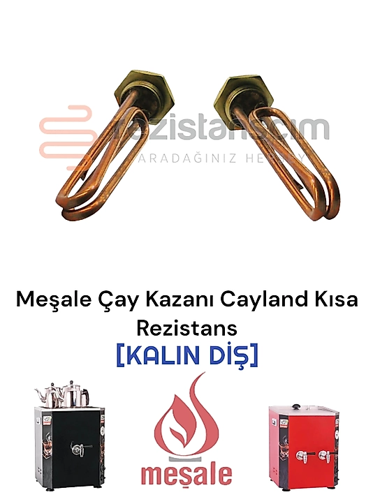 Cayland Meşale Cay Kazani Bakır Kıvrık Kısa 1500 Watt KALİN DİŞ