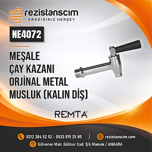 Meşale Çay Kazanı Orjinal Metal Musluk (Kalın Diş)