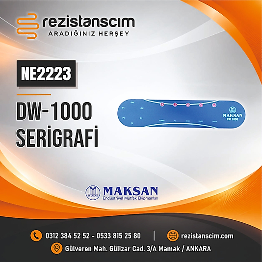 DW-1000 ÖN PANEL SERİGRAFİ ETİKET