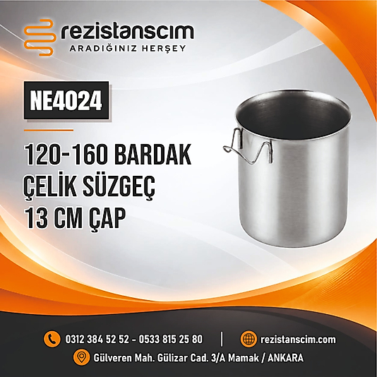 120-160 BARDAK ÇAY MAKİNESİ ÇELİK SÜZGEÇ - 13 CM ÇAP