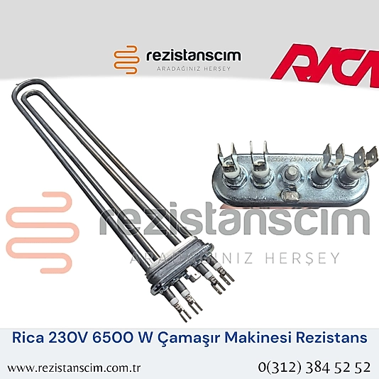 Rica 230v 6500 Watt Çamaşır Makinesi Flanşlı Rezistans 40 Cm