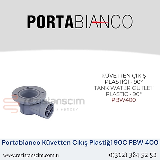 Portabianco Bulaşık Makinesi KÜVETTEN ÇIKIŞ  PLASTİĞİ - 90°  TANK WATER OUTLET  PLASTIC - 90°  PBW400