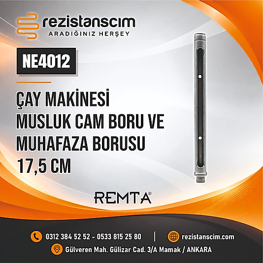 Remta Gösterge Borusu Takımı 17,50 Cm Muhavazalı Cam+Rekor+Dış Muhavaza