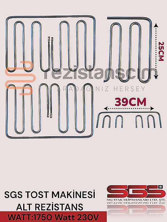 Sgs Tost Makinesi Alt Rezistans 1750Watt 230V