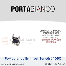 Portabianco Bulaşık Makinesi  EMNİYET TERMOSTAT  SENSÖRÜ (105 °)  LIMIT THERMOSTAT  SENSOR (105 °)  PBW400 - PBW 500  PBW 1000