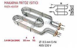 Makarna Ve Fritöz Rezistansı 3x1800KW 400/230 V