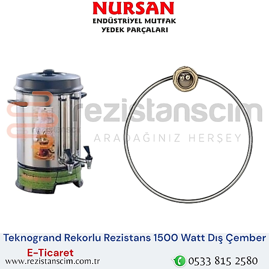 Teknogrand Çay Makinesi Büyük 1500 Watt Rezistans