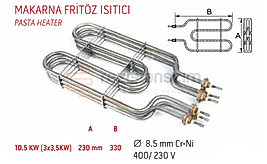 Makarna Ve Fritöz Rezistansı 3x3500KW 400/230 V