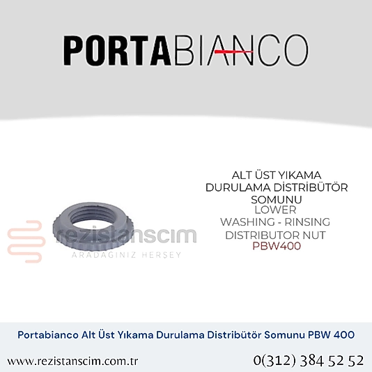 Portabianco Bulaşık Makinesi  ALT ÜST YIKAMA  DURULAMA DİSTRİBÜTÖR  SOMUNU LOWER  WASHING - RINSING  DISTRIBUTOR NUT  PBW400