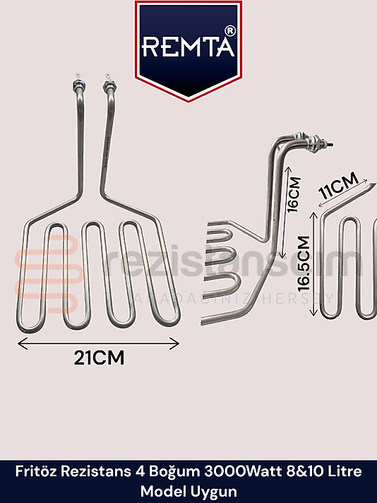 Remta 4 Boğum Fritöz Rezistans 3000 Watt 230v