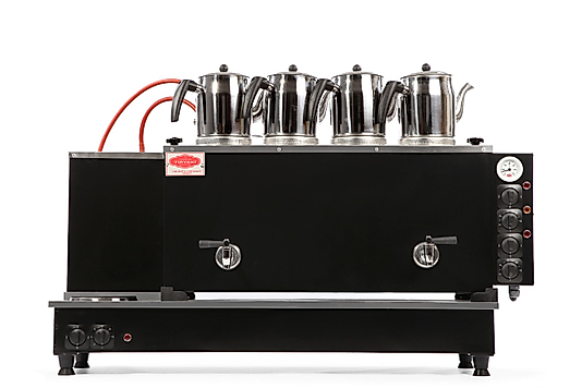 Tiryaki 4 Demlikli Full Otomatik Çay Kazanı (Siyahmat) Lpg-tüp+Elektrikli