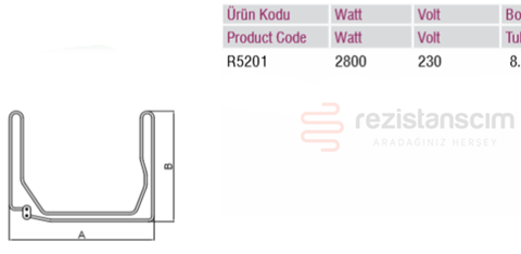 Bulaşık Yıkama Makinesi Anatank Rezistans 2800Watt 230