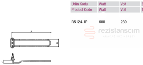 Bardak Yıkama Makinesi Anatank Rezistans (90C dönüşlü) 600Watt