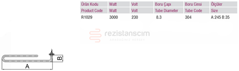Maksan Kayalar Endustri Giyotin Tip Bulaşık Makinesi Anatank Rezistans 3KW 245MM