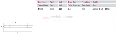Endüstriyel Pizza Fırın Rezistans (Flanş) 500Watt
