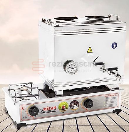 Mizan Çelik Çay Kazanı 30 Litre 40 lık (304 Paslanmaz Çelik) Doğalgazlı Ce Belgelidir