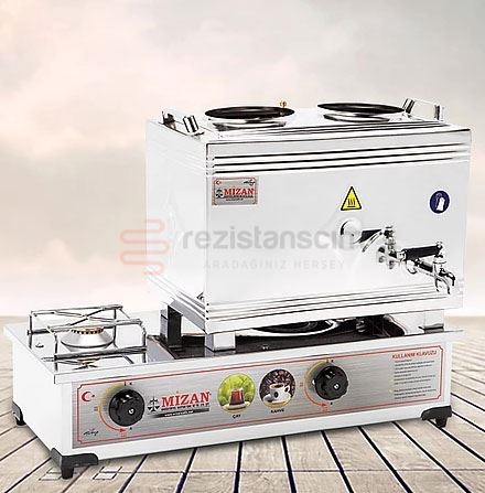 Mizan Çelik Çay Kazanı 20 Litre 25 lik (304 Paslanmaz Çelik) Doğalgazlı Ce Belgelidir