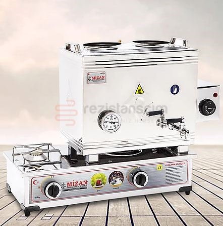 Mizan 40 Lık Kaynaklı 304 Kahveci Ocaklı Doğalgazlı + Elektrikli 30 Lt Çay Kazanı Makinesi